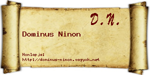 Dominus Ninon névjegykártya